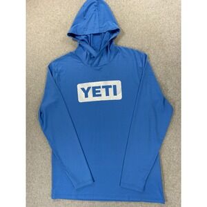 Yeti Hooded Ultralight Screened Logo Sunshirt (Men's Large) Blue